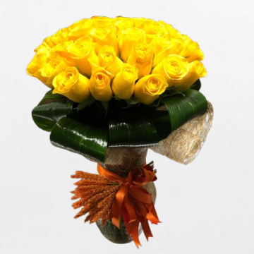 21 adet Sarı gül buketi